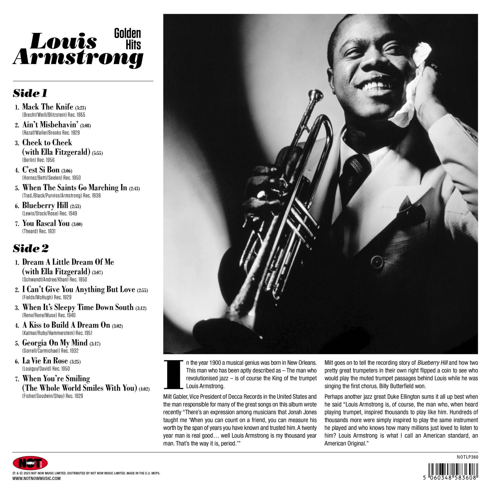 Louis Armstrong - Golden Hits (LP) - Image 3
