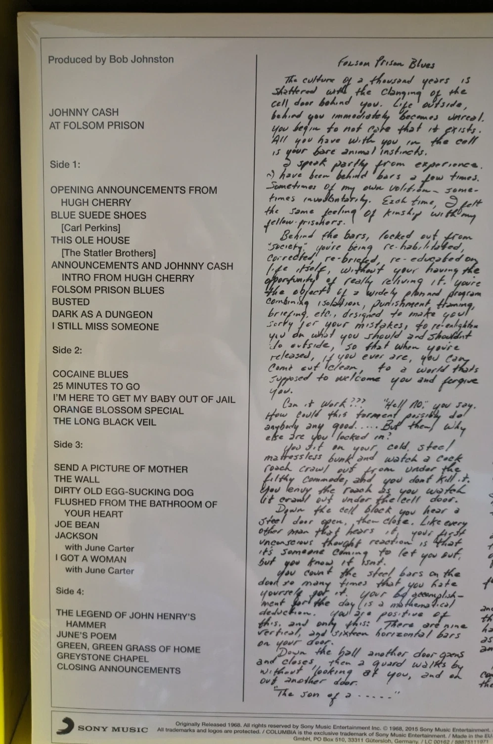 Johnny Cash - At Folsom Prison (LP) - Image 4