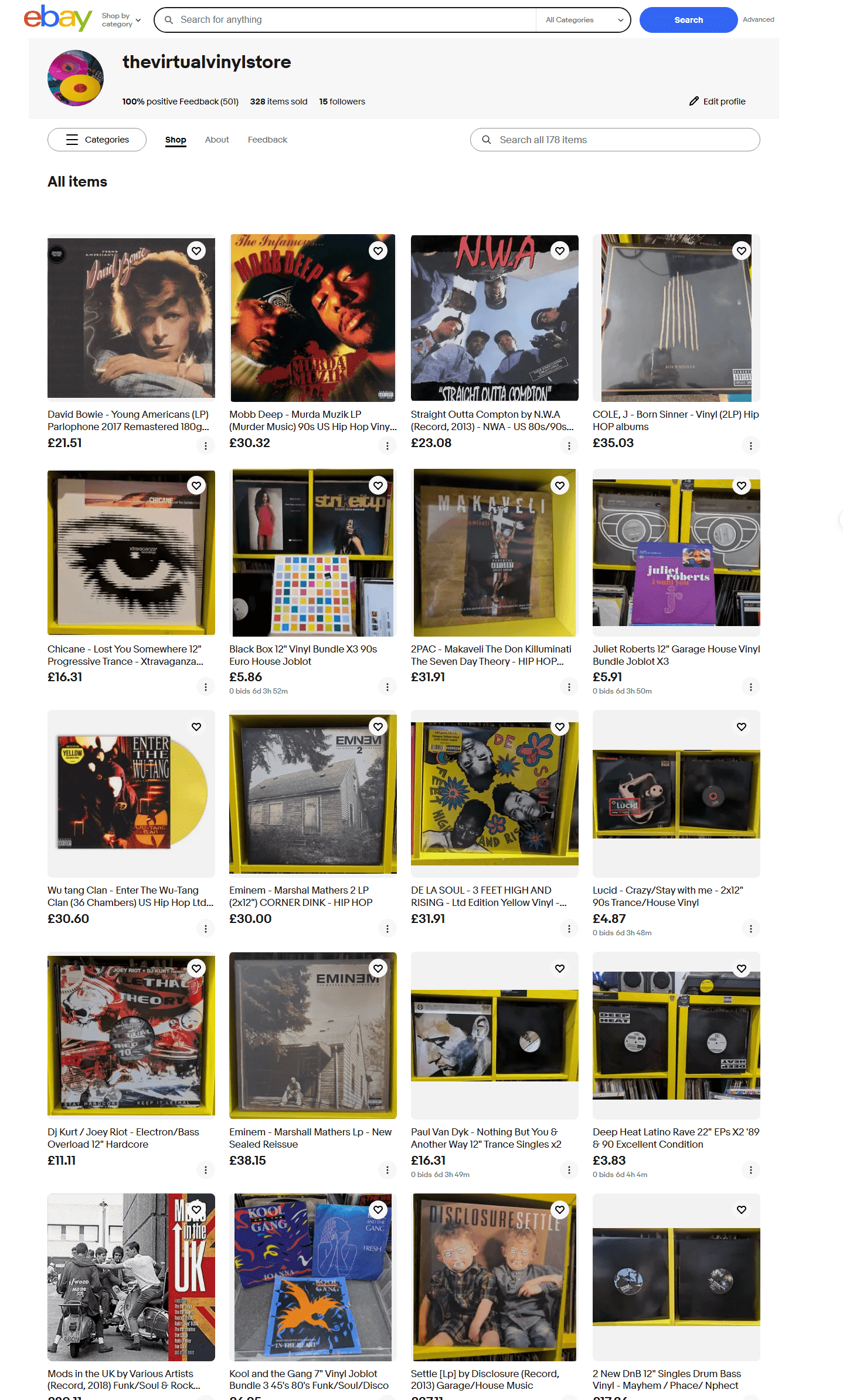 The Virtual Vinyl Store Ebay Shop